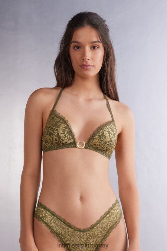 sujetador triangular tiziana diosa dorada Intimissimi mujer 333j-verde musgo/oro V806B8457 ropa interior