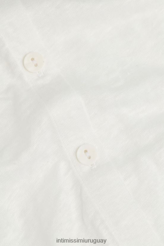 camisa de lino de manga larga Intimissimi mujer 001-blanco V806B81312 vestir