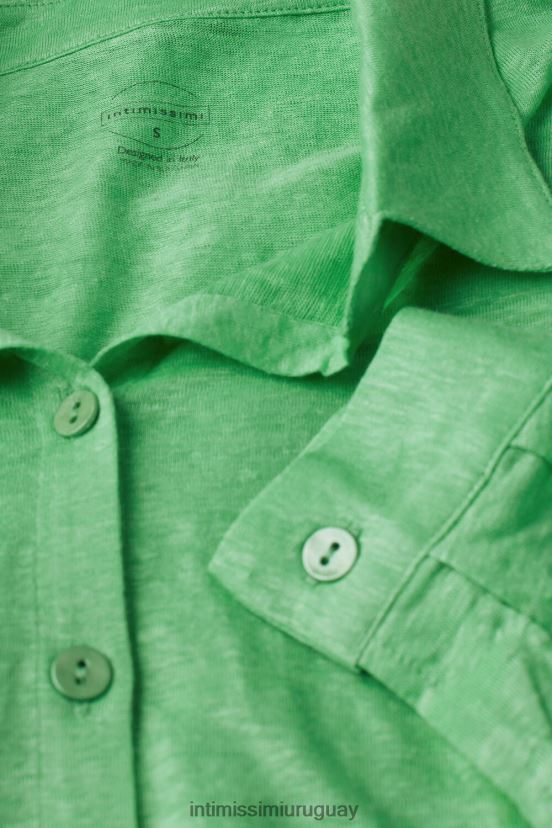 camisa de lino de manga larga Intimissimi mujer 218j-manzana menta V806B81308 vestir