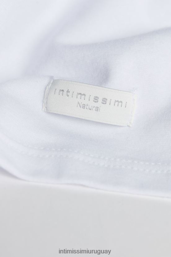 camiseta sin mangas de algodón natural con hombros anchos Intimissimi mujer 001-blanco V806B81488 vestir