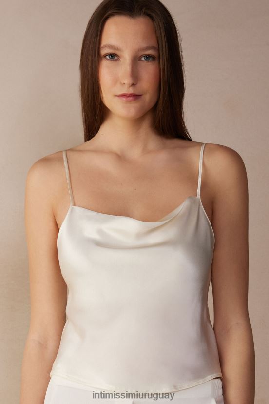 camisola corta de seda Intimissimi mujer 2127-blanco polvo V806B81319 vestir