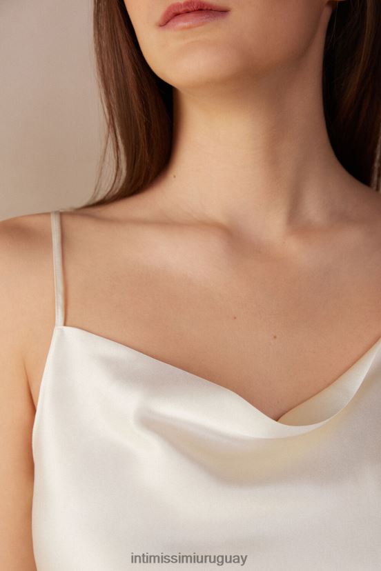 camisola corta de seda Intimissimi mujer 2127-blanco polvo V806B81319 vestir