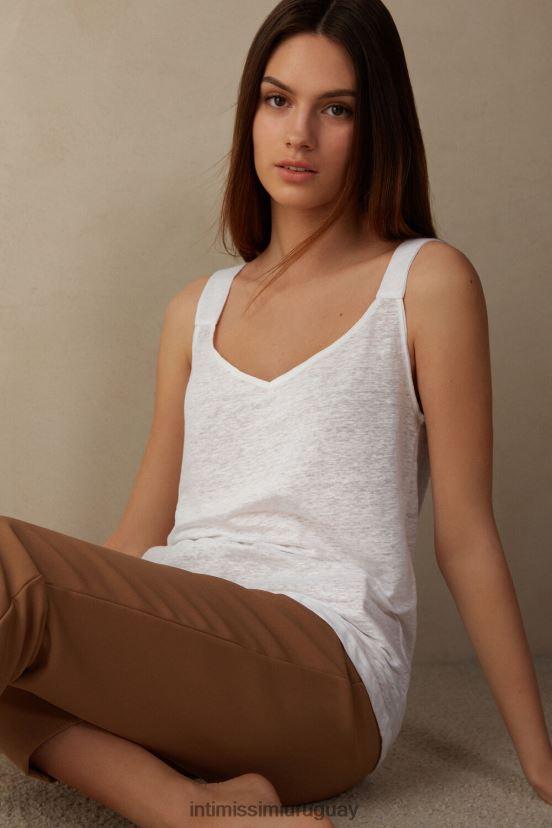 camisola de lino Intimissimi mujer 001-blanco V806B81311 vestir