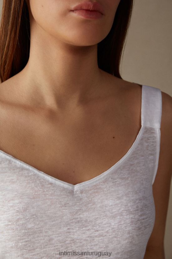 camisola de lino Intimissimi mujer 001-blanco V806B81311 vestir