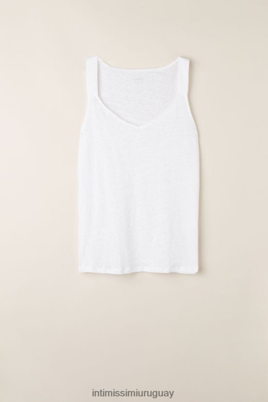 camisola de lino Intimissimi mujer 001-blanco V806B81311 vestir