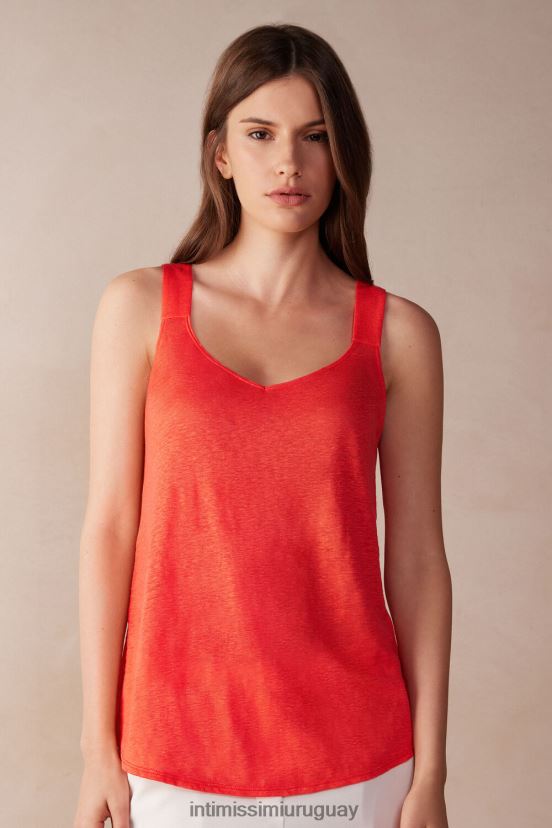 camisola de lino Intimissimi mujer 219j-llama escarlata V806B81303 vestir
