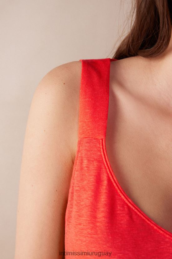 camisola de lino Intimissimi mujer 219j-llama escarlata V806B81303 vestir