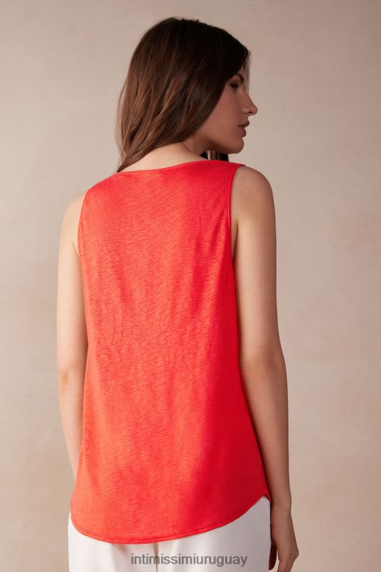 camisola de lino Intimissimi mujer 219j-llama escarlata V806B81303 vestir