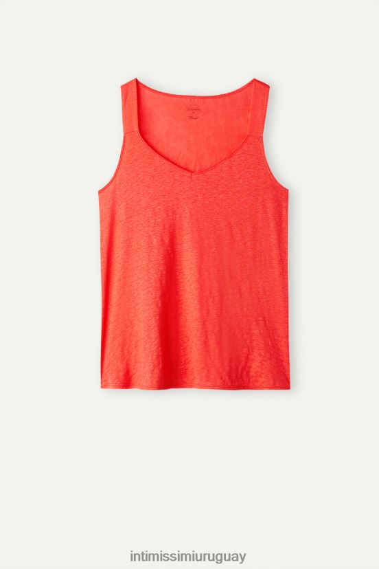 camisola de lino Intimissimi mujer 219j-llama escarlata V806B81303 vestir
