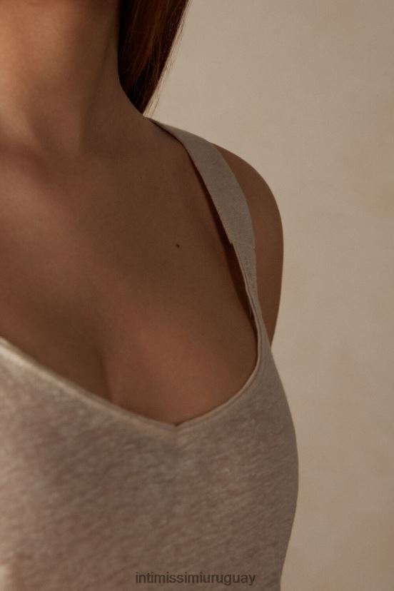 camisola de lino Intimissimi mujer 913i-cuerda beige V806B81293 vestir