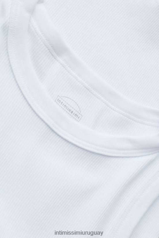 chaleco de canalé de algodón supima Intimissimi mujer 001-blanco V806B81288 vestir