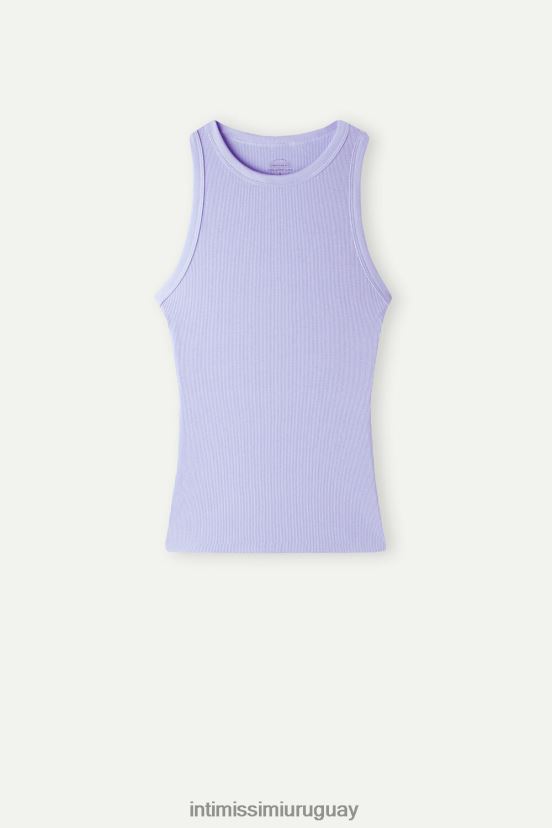 chaleco de canalé de algodón supima Intimissimi mujer 212j-lavanda dulce V806B81286 vestir