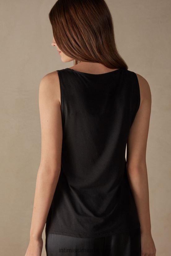 chaleco de seda y modal Intimissimi mujer 019-negro V806B81367 vestir