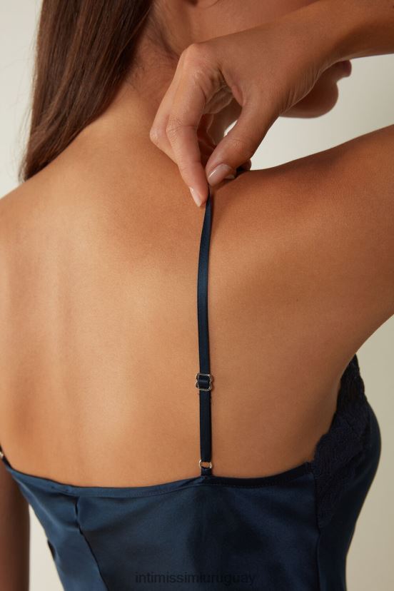 top de encaje y seda Intimissimi mujer 1467-azul intenso V806B81442 vestir