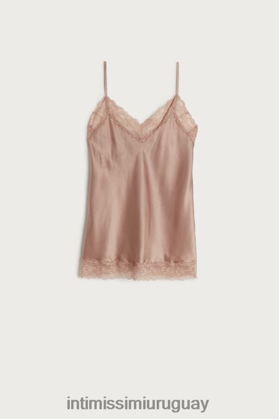 top de encaje y seda Intimissimi mujer 163i-rosa satinado V806B81435 vestir