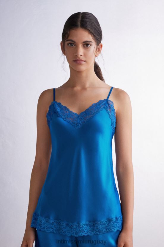 top de encaje y seda Intimissimi mujer 328j-azul náutico V806B81268 vestir