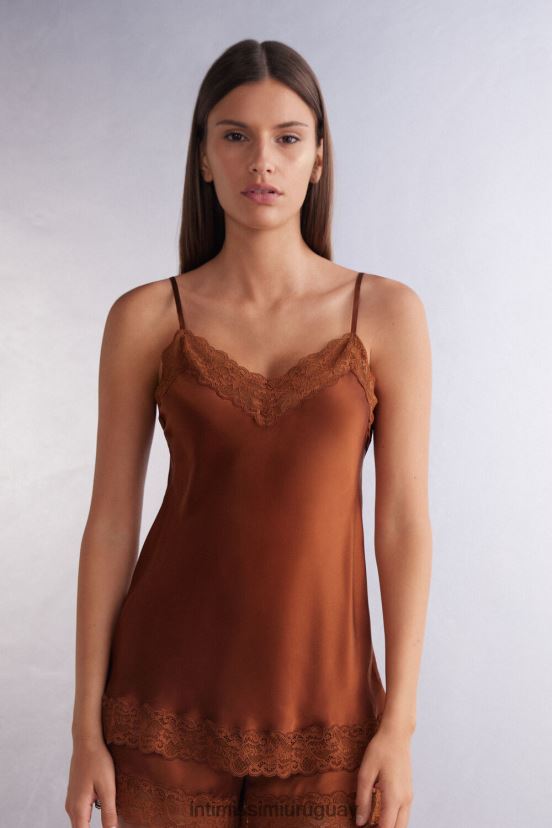 top de encaje y seda Intimissimi mujer 332j-canela ligera V806B81267 vestir