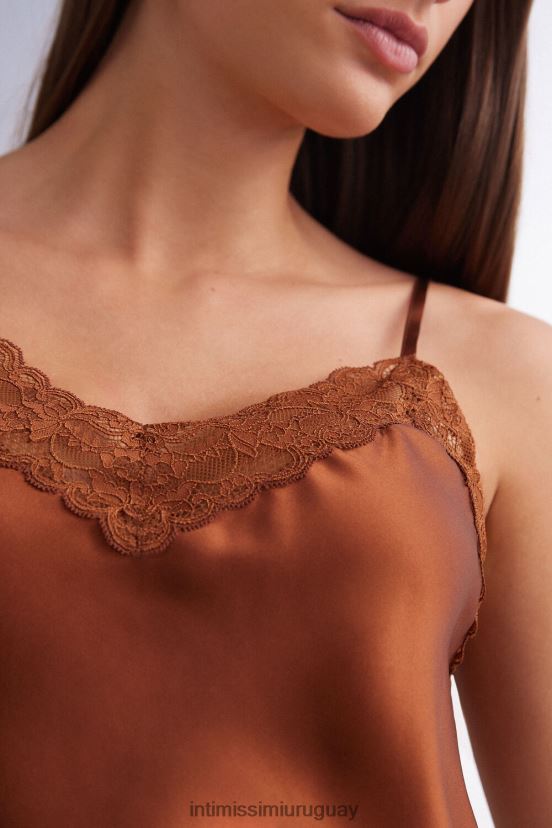 top de encaje y seda Intimissimi mujer 332j-canela ligera V806B81267 vestir