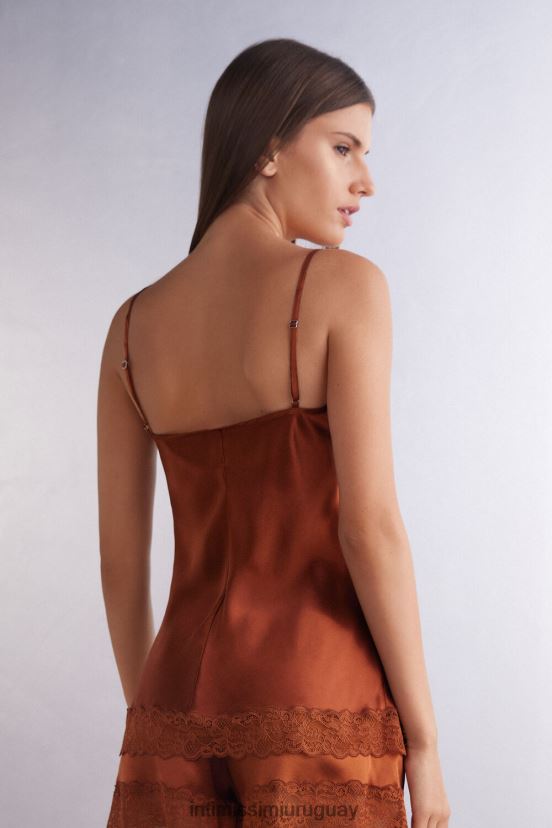 top de encaje y seda Intimissimi mujer 332j-canela ligera V806B81267 vestir