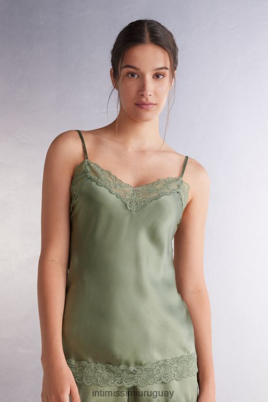 top de encaje y seda Intimissimi mujer 344j-salvia verde V806B81266 vestir