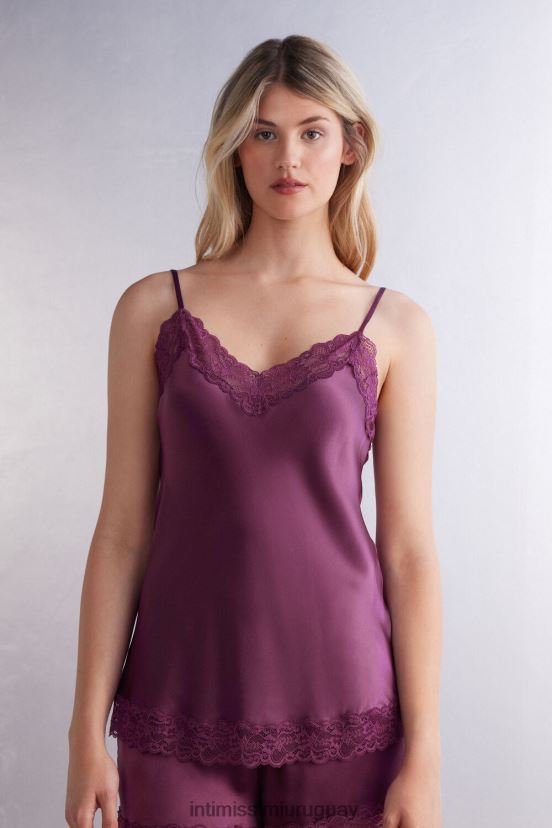 top de encaje y seda Intimissimi mujer 345j-vino morado V806B81265 vestir