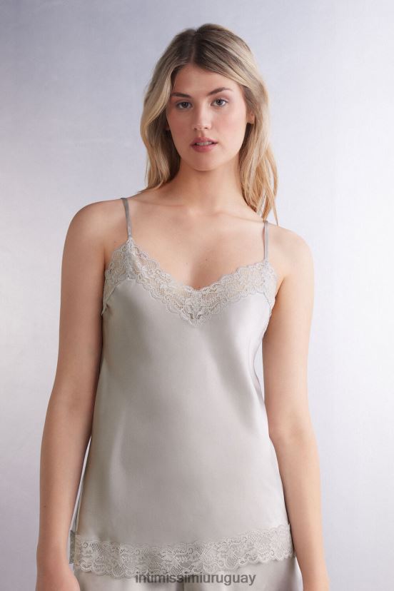 top de encaje y seda Intimissimi mujer 347j-gris hielo V806B81263 vestir