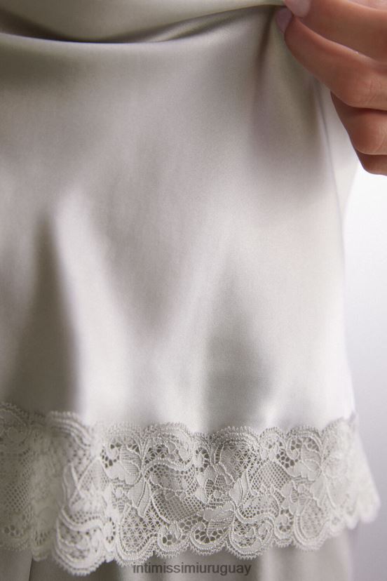 top de encaje y seda Intimissimi mujer 347j-gris hielo V806B81263 vestir