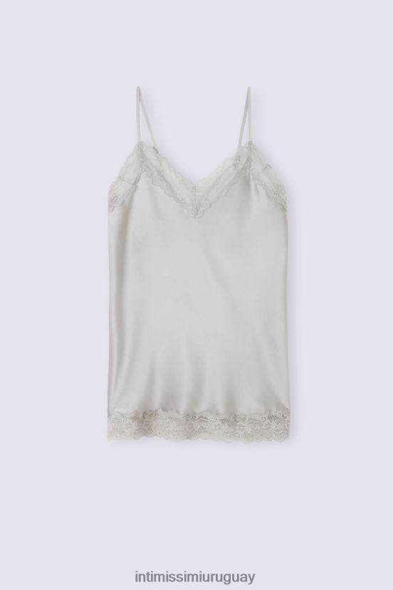top de encaje y seda Intimissimi mujer 347j-gris hielo V806B81263 vestir