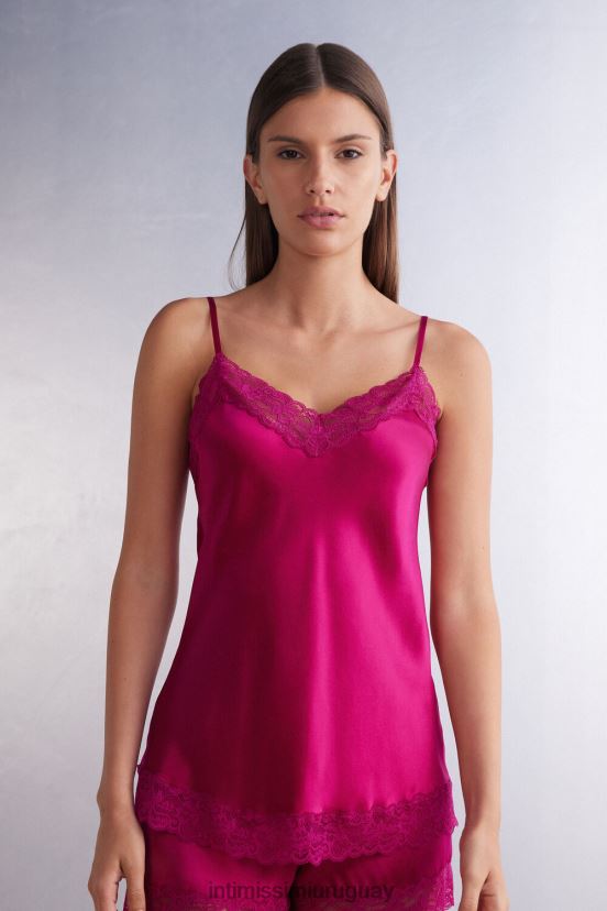 top de encaje y seda Intimissimi mujer 348j-orquídea morada V806B81260 vestir