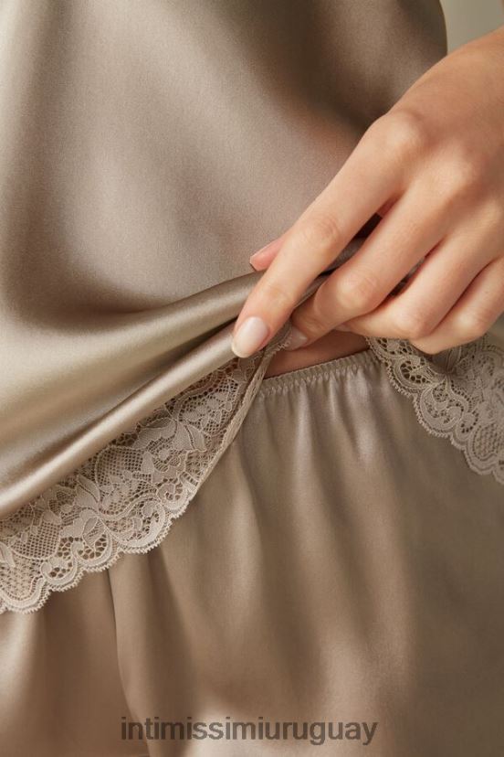 top de encaje y seda Intimissimi mujer 651i-beige polvo V806B81405 vestir
