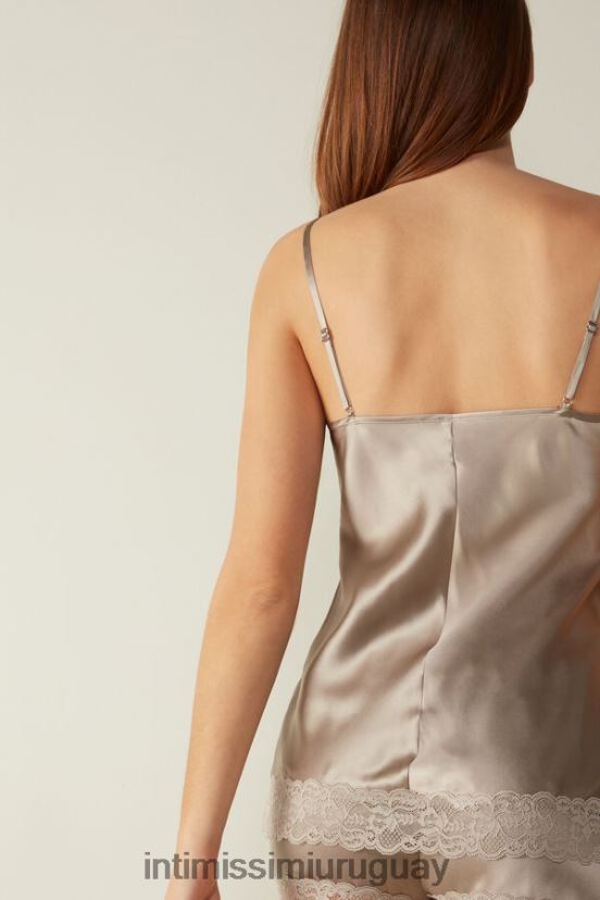 top de encaje y seda Intimissimi mujer 651i-beige polvo V806B81405 vestir