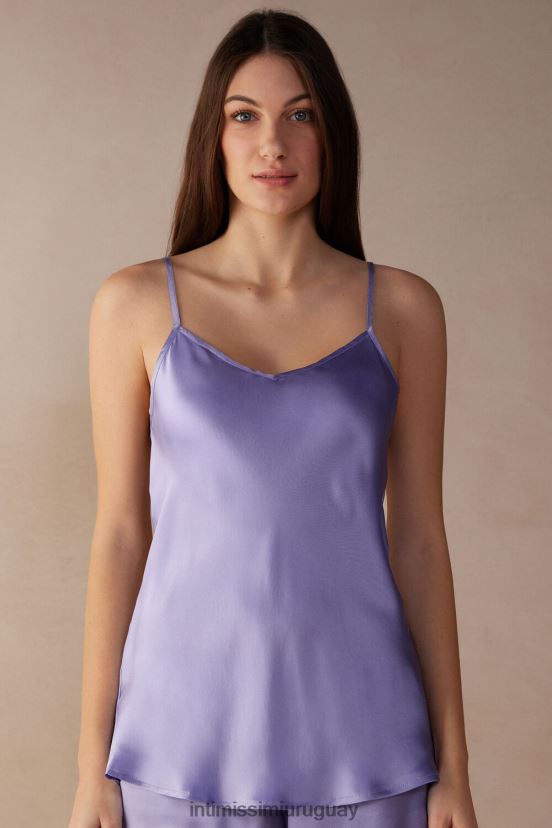 top de satén de seda con escote en pico Intimissimi mujer 212j-lavanda dulce V806B81327 vestir