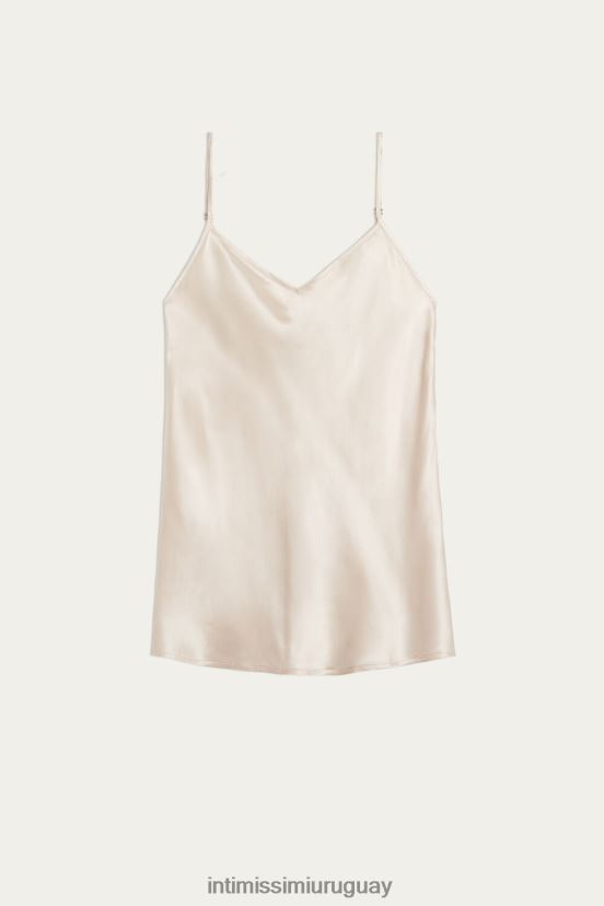 top de satén de seda con escote en pico Intimissimi mujer 2280-seda rosa V806B81392 vestir