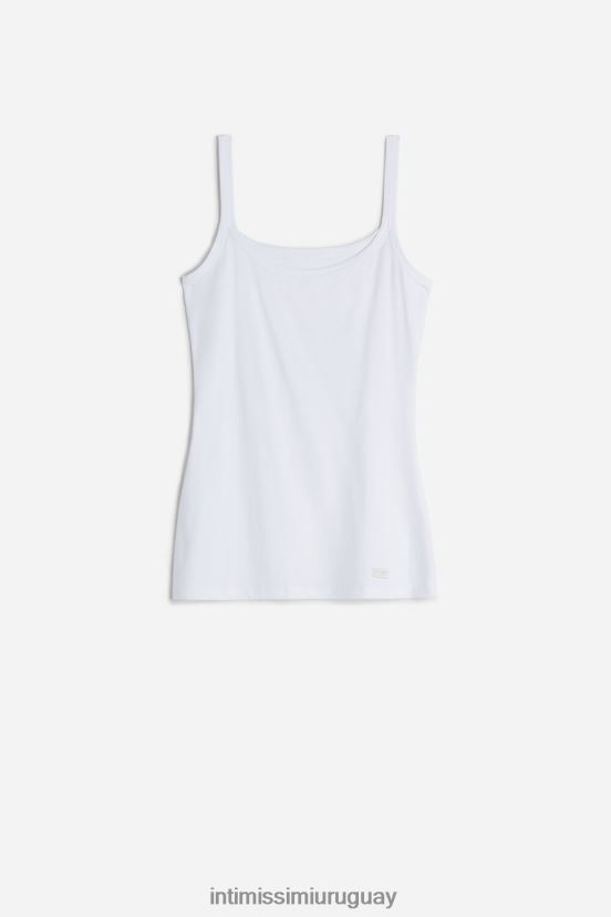 top de tirantes de algodón natural Intimissimi mujer 001-blanco V806B81489 vestir