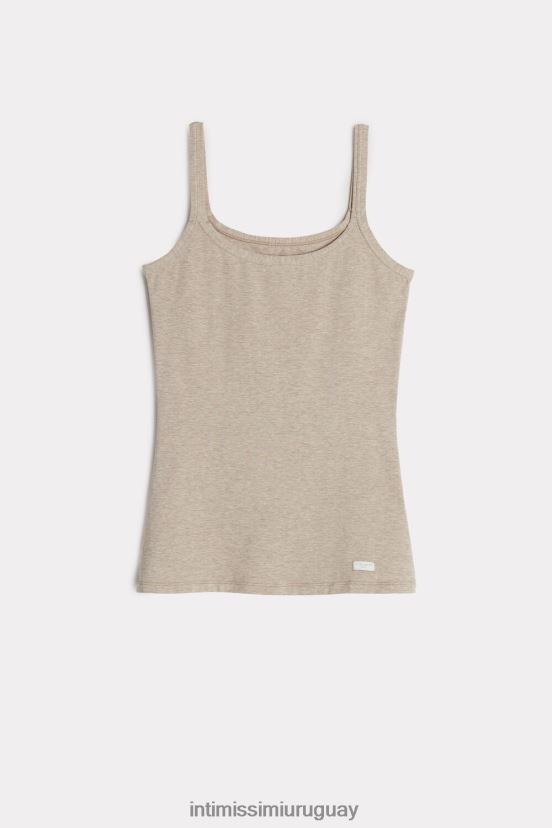 top de tirantes de algodón natural Intimissimi mujer 112i-mezcla natural V806B81441 vestir
