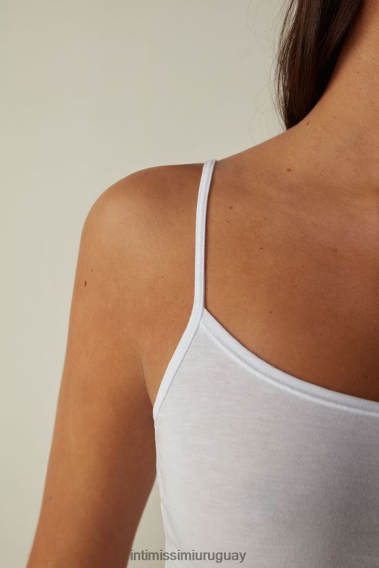 top sin mangas de algodón supima ultrafresco Intimissimi mujer 001-blanco V806B81463 vestir