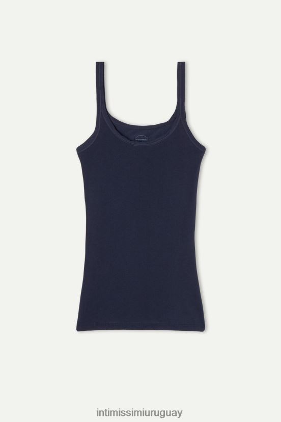 top ultraligero de algodón supima Intimissimi mujer 1467-azul intenso V806B81390 vestir