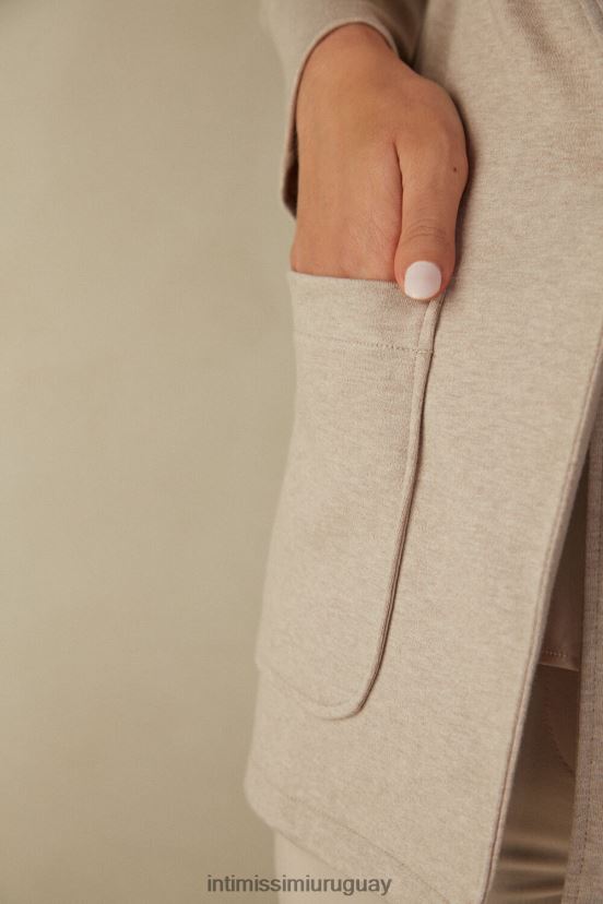 chaqueta de algodón interlock con botones Intimissimi mujer 3041-blanco V806B81360 vestir