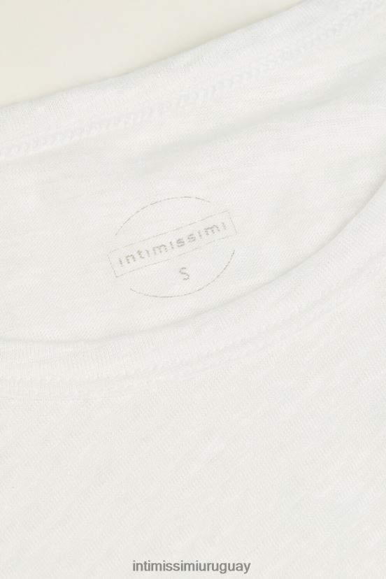 camisa de lino de manga corta Intimissimi mujer 001-blanco V806B81313 vestir