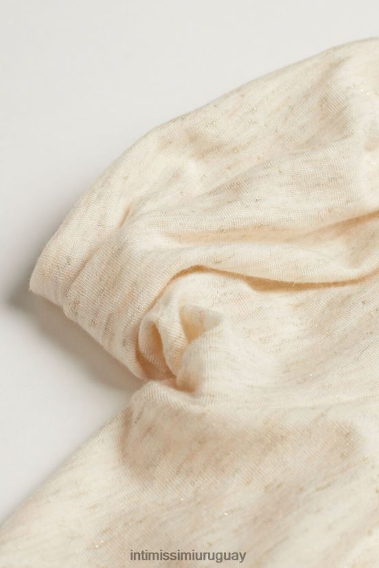 Top de cuello alto de cachemir lamé de modal ligero Intimissimi mujer 843i-blanquecino cojo V806B81381 vestir