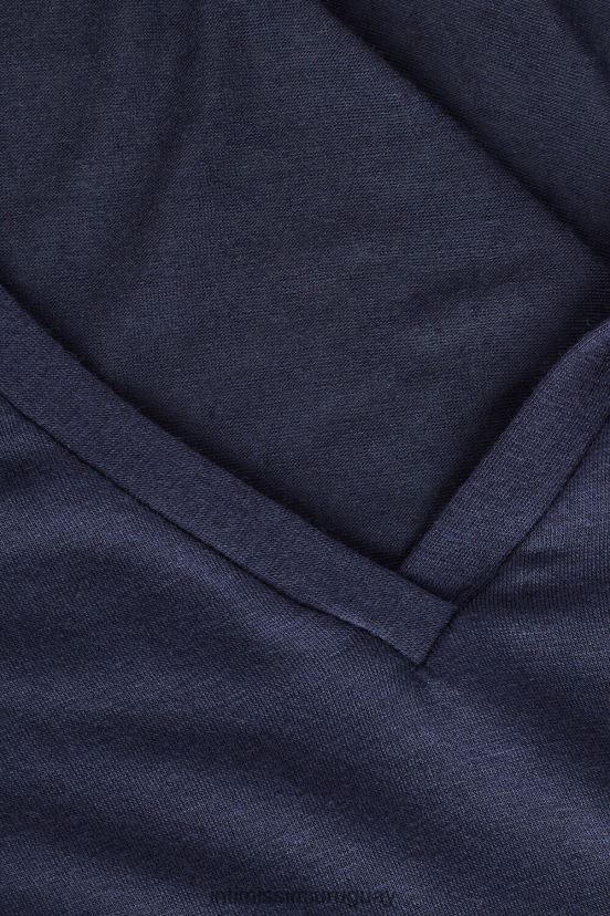 Top de modal ultraligero con cuello en V de cachemira Intimissimi mujer 1467-azul intenso V806B81348 vestir