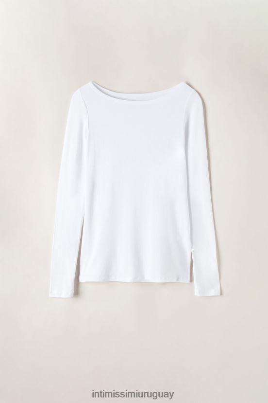top micromodal de manga larga con cuello barco Intimissimi mujer 7478-blanco leche V806B81357 vestir