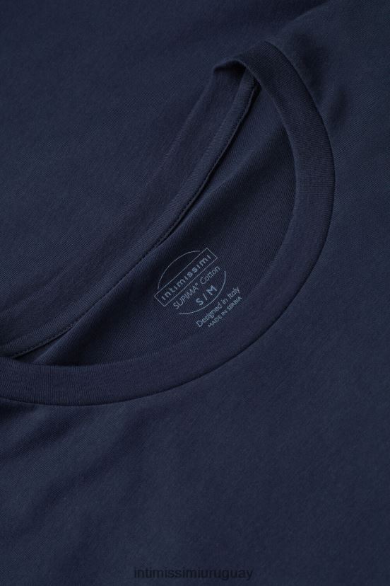 top oversize de algodón supima de manga larga Intimissimi mujer 1467-azul intenso V806B81321 vestir