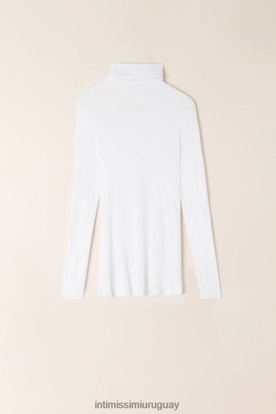 top ultraligero de cachemira y modal con cuello alto Intimissimi mujer 001-blanco V806B81353 vestir