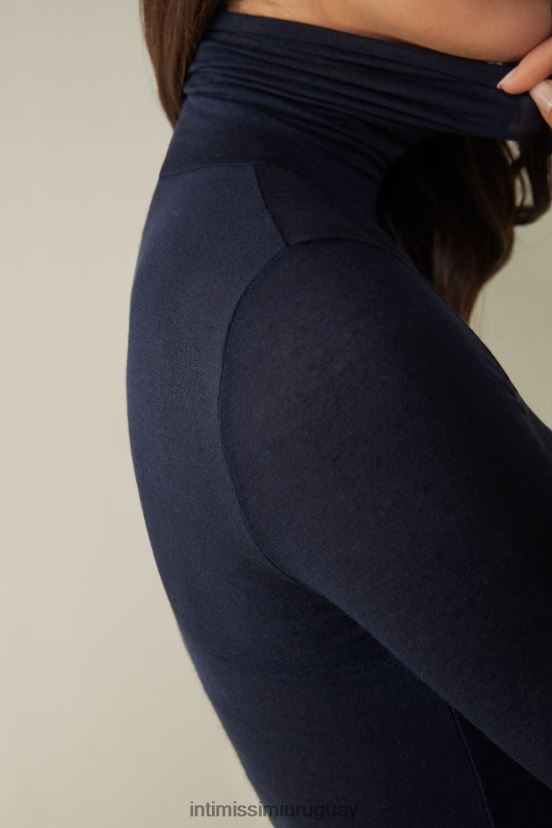 top ultraligero de cachemira y modal con cuello alto Intimissimi mujer 1467-azul intenso V806B81262 vestir