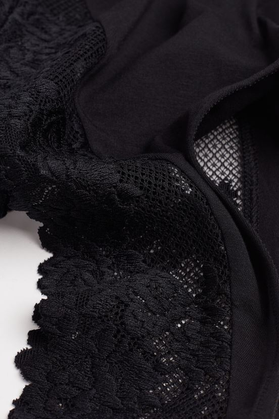 body con cuello en V y flores bonitas Intimissimi mujer 019-negro V806B81376 vestir