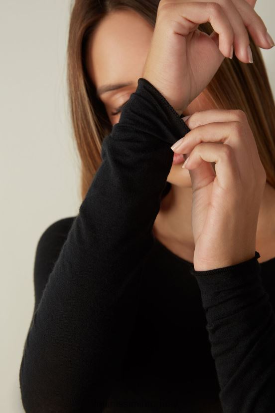 body de manga larga de modal y cachemira Intimissimi mujer 019-negro V806B81451 vestir