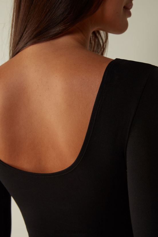 body de modal de manga larga con cuello redondo Intimissimi mujer 019-negro V806B81465 vestir
