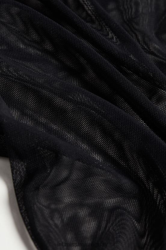 body de tul de manga larga Intimissimi mujer 019-negro V806B81408 vestir